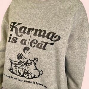 Large Grey Cat Sweatshirt